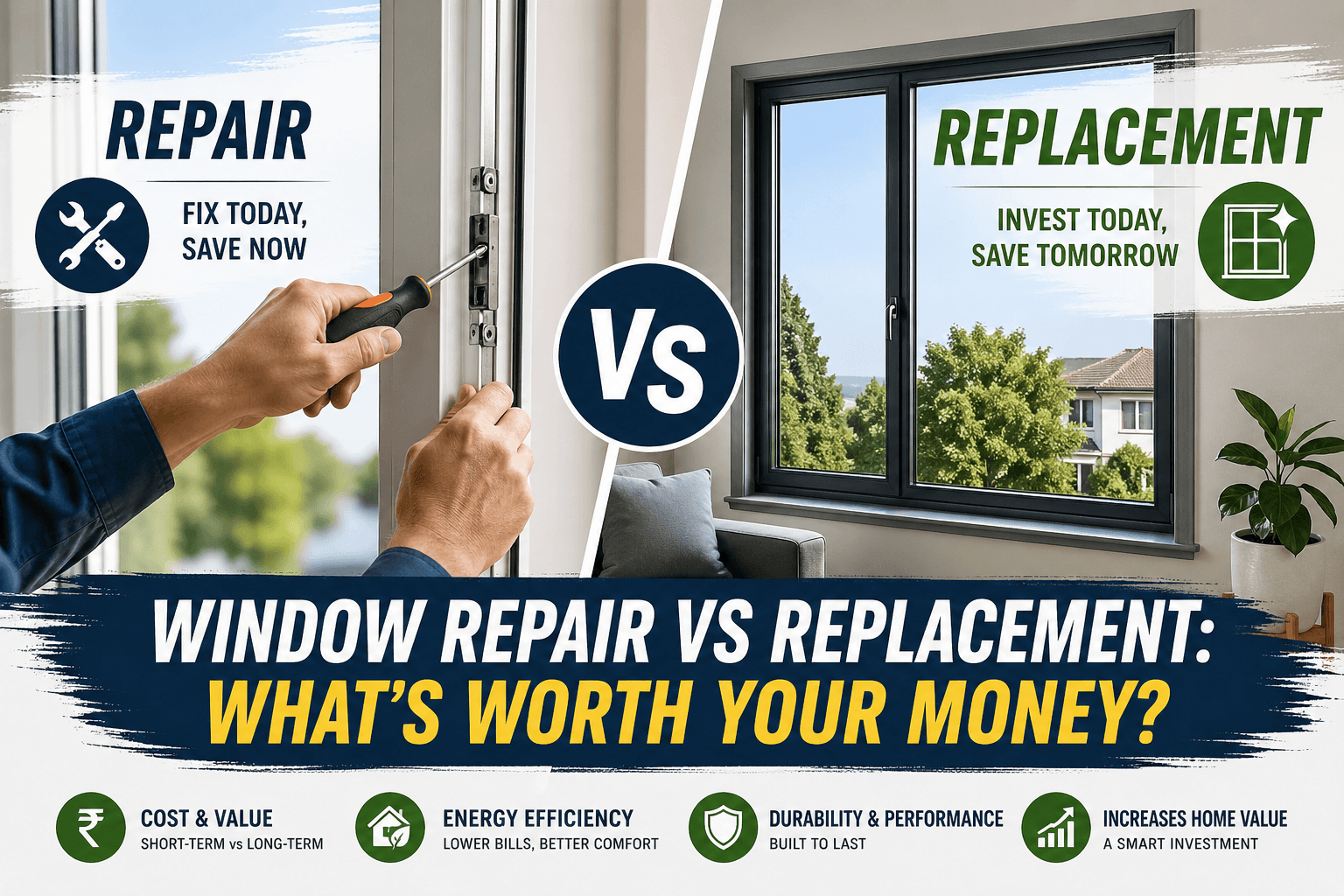 Window repair vs replacement comparison